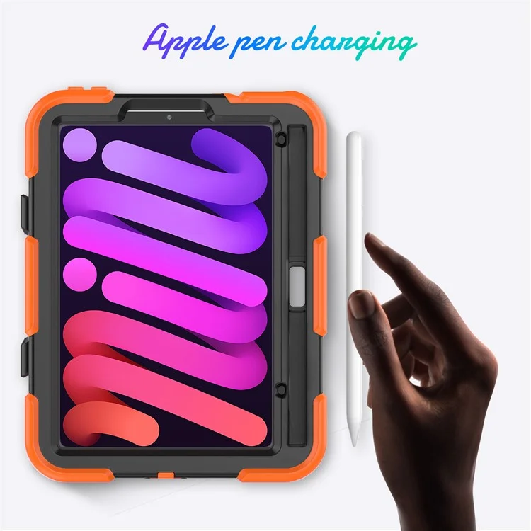 Stoßdämpfer Gehäuse Für Ipad Mini (2021) Anti-drop-pc + Silikon-hülle Integrierte Screen-protektorschicht-tablet-tablet-abdeckung - Orange