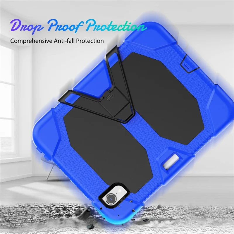 Shockproof Case for iPad mini (2024) / mini (2021) Anti-Drop PC + Silicone Case Scratch Resistant Kickstand Tablet Cover - Dark Blue