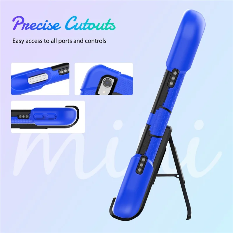 Shockproof Case for iPad mini (2024) / mini (2021) Anti-Drop PC + Silicone Case Scratch Resistant Kickstand Tablet Cover - Dark Blue