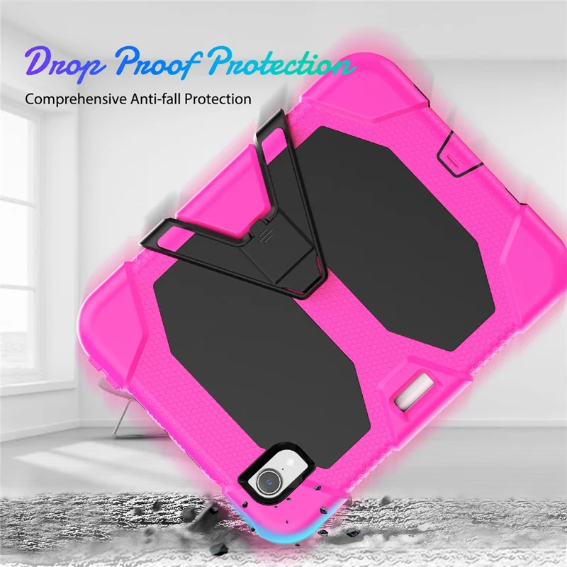 Custodia Antiurto per iPad mini (2024) / mini (2021) Custodia PC + Silicone Anticaduta, Copertura per Tablet con Supporto Pieghevole Resistente ai Graffi - Rosa