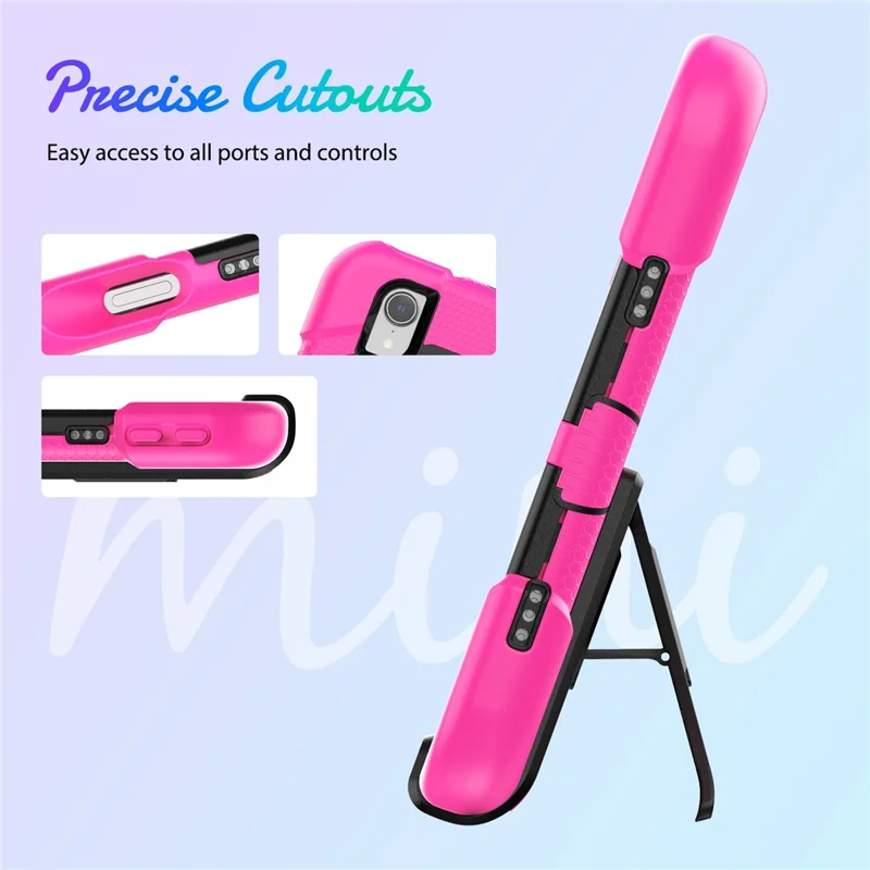 Custodia Antiurto per iPad mini (2024) / mini (2021) Custodia PC + Silicone Anticaduta, Copertura per Tablet con Supporto Pieghevole Resistente ai Graffi - Rosa