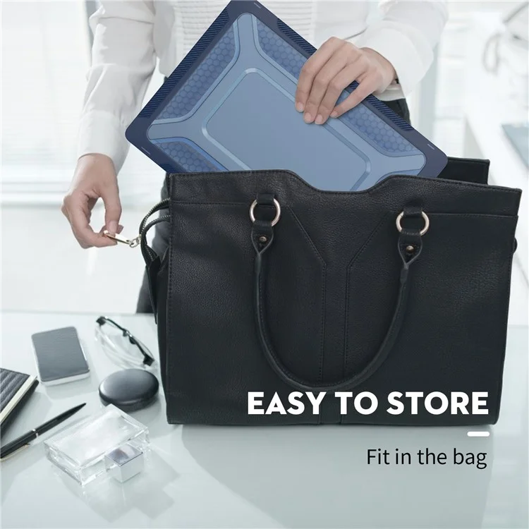 Para MacBook Pro 16 Polegadas (2021) A2485 M1 Pro / M1 Max Kickstand Case de Laptop à Prova de Choque Hard PC TPU Soft TPU Tampa Protetora - Safira