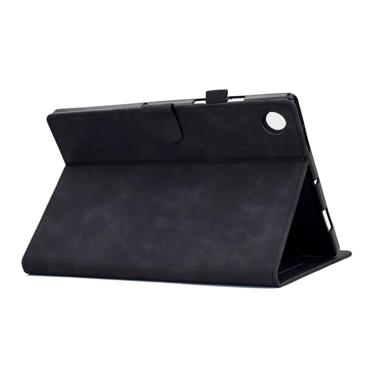 Pour Lenovo Tab M10 Plus (Gen 3) PU Cuir Butterfly Flower Match Imprimé Tablet Cover Ligneing Ligne de Protection Intelligente Avec Support de Carte - Noir
