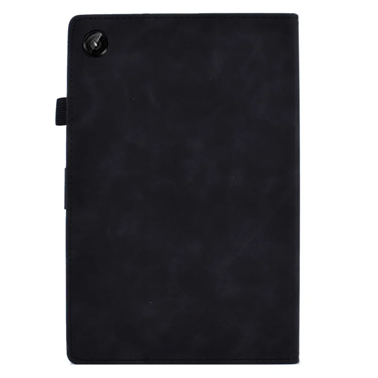 Pour Lenovo Tab M10 Plus (Gen 3) PU Cuir Butterfly Flower Match Imprimé Tablet Cover Ligneing Ligne de Protection Intelligente Avec Support de Carte - Noir