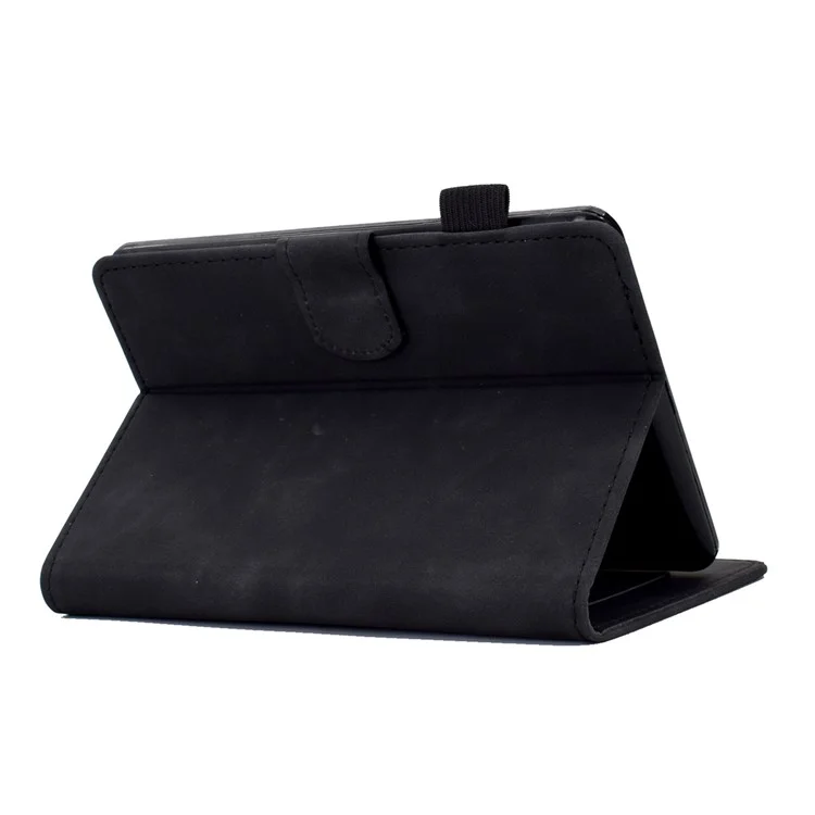 For Amazon Kindle Youth Edition 2022 Stitching PU Leather Auto Sleep / Wake Smart Cover Butterfly Flower Pattern Imprinted Folio Stand Card Slot Tablet Case - Black