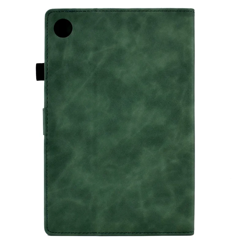 For Lenovo Tab M10 Plus TB-X606F Butterfly Flower Pattern Imprinted PU Leather Folio Case Stitching Line Card Holder Stand Smart Tablet Cover - Green