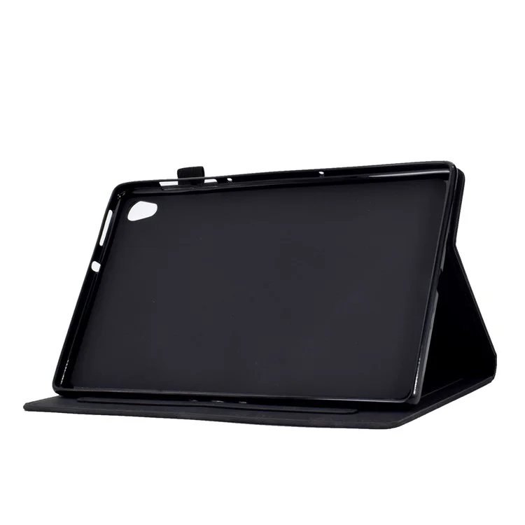 Für Lenovo Tab M10 HD Gen 2 (x306x) Drop-sof-pu-leder-tablet-hülle Mit Kartenschläfen Schmetterlingsblummuster Geprägtes Autoschlaf Eingeprägt / Wake Cover - Schwarz