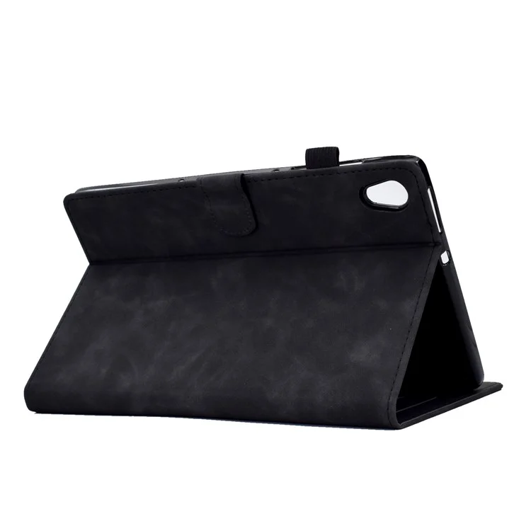 Für Lenovo Tab M10 HD Gen 2 (x306x) Drop-sof-pu-leder-tablet-hülle Mit Kartenschläfen Schmetterlingsblummuster Geprägtes Autoschlaf Eingeprägt / Wake Cover - Schwarz
