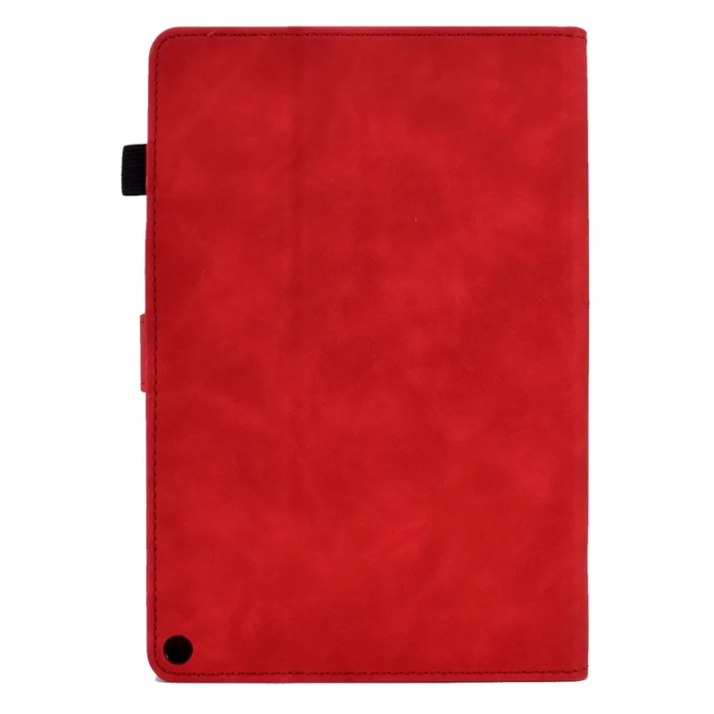 Til Amazon Fire HD 8 (2022) / HD 8 Plus (2022) PU-læder ståfunktion kortplads tabletklæde med sommerfugl- og blomstermønster automatisk sluk/tænd dæksel - Rød