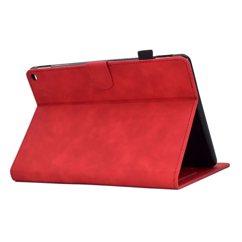 Til Amazon Fire HD 8 (2022) / HD 8 Plus (2022) PU-læder ståfunktion kortplads tabletklæde med sommerfugl- og blomstermønster automatisk sluk/tænd dæksel - Rød