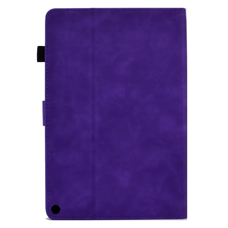 For Amazon Fire HD 10 (2021) / HD 10 Plus (2021) Flip Stand Smart Tablet Cover PU Leather Butterfly Flower Pattern Imprinted Protective Case with Card Holder - Purple