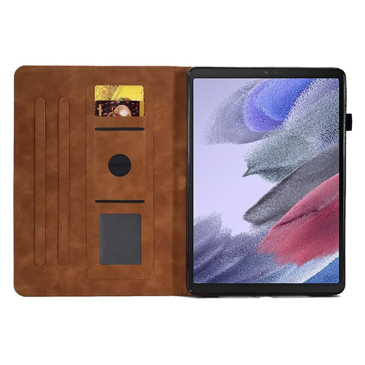 Case de Comprimés de Protection Pour Samsung Galaxy Tab A7 Lite 8,7 Pouces T220 / T225, Patché à Fleurs Papillon - Brun