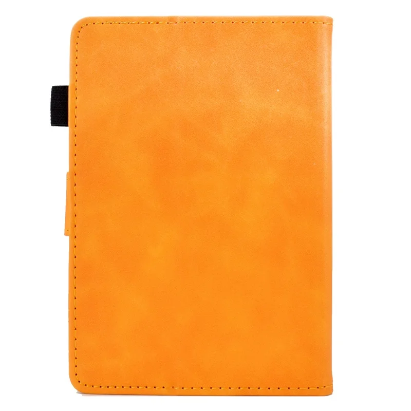 For Amazon Kindle Paperwhite 5 (2021) Butterfly Flower Pattern Imprinted Folio Smart Cover Stitching Line PU Leather Stand Tablet Case with Card Holder - Khaki