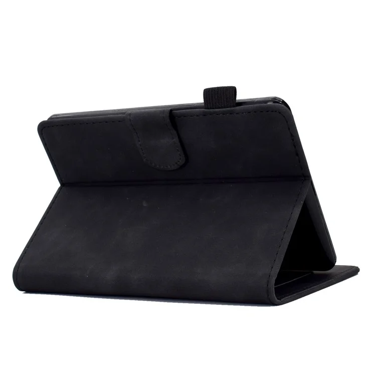 For Amazon Kindle Paperwhite 1 / 2 / 3 / 4 PU Leather Smart Stand Protective Case Butterfly Flower Pattern Imprinted Card Holder Tablet Cover - Black