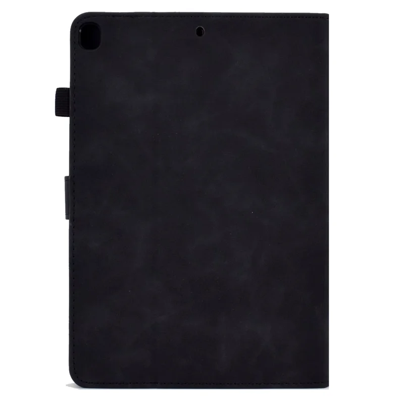 For Samsung Galaxy Tab A7 10.4 (2020) / (2022) T500 / T505 Case Butterfly Flower Pattern PU Leather Stitching Line Tablet Cover Stand - Black