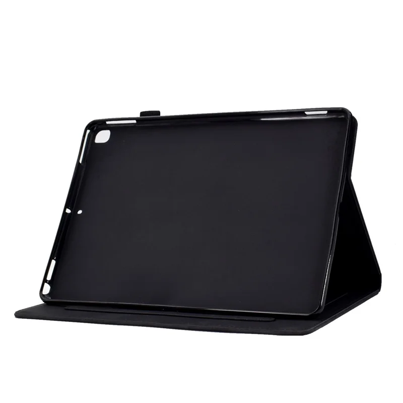 For Samsung Galaxy Tab A7 10.4 (2020) / (2022) T500 / T505 Case Butterfly Flower Pattern PU Leather Stitching Line Tablet Cover Stand - Black