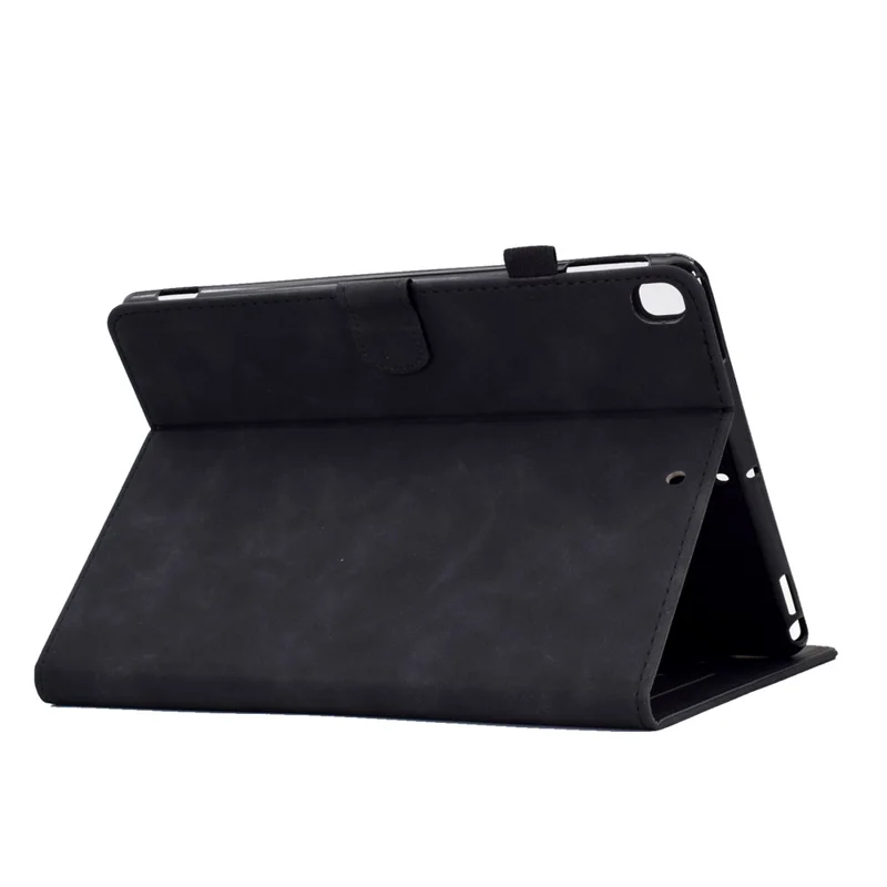 For Samsung Galaxy Tab A7 10.4 (2020) / (2022) T500 / T505 Case Butterfly Flower Pattern PU Leather Stitching Line Tablet Cover Stand - Black