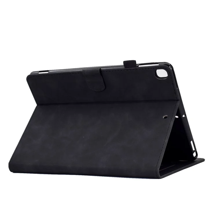 Per Samsung Galaxy Tab A 10.1 (2019) T510 / T515 Pattern Flower Butterfly Exprinted PU Tablet Case Stitching Stand Coperchio Tablet Anti-scratch Con Veglia Automatica / Caratteristica Del Sonno - Nero