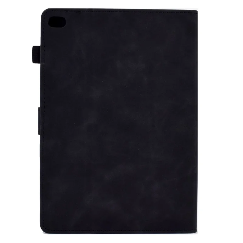 For iPad Air (2013) / Air 2 / iPad 9.7-inch (2017) / 9.7-inch (2018) Anti-Drop Leather Case Butterfly Flower Pattern Imprinted Shockproof Tablet Cover with Card Holder, Stand - Black