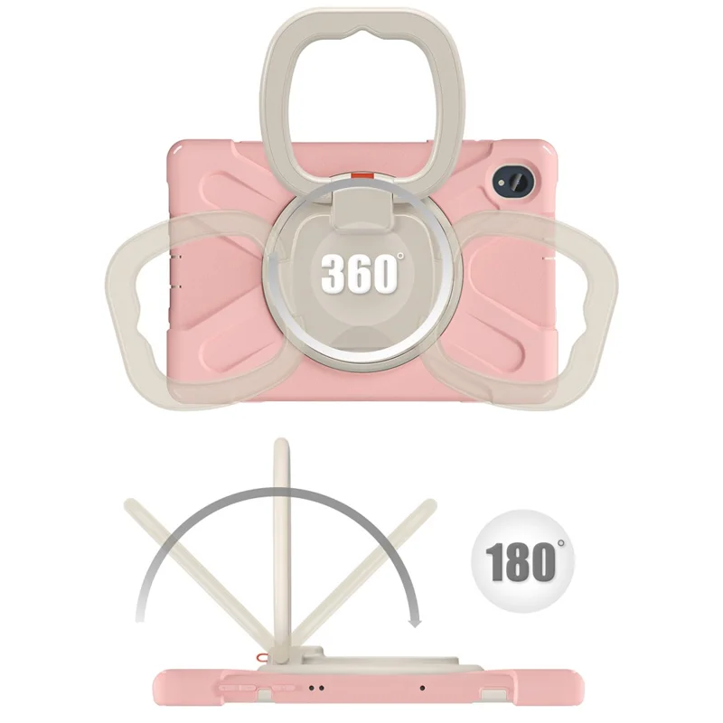 For Lenovo Tab M10 Plus 10.3 inch X606F / 606X / K10 Shockproof Tablet Case Kickstand PC+Silicone Protective Cover - Pink