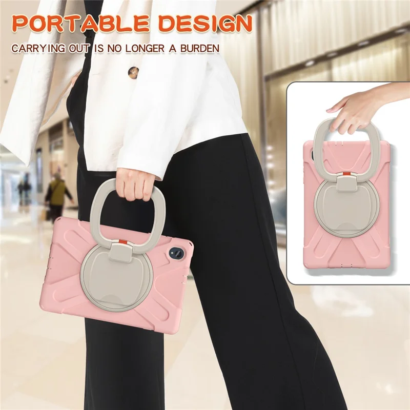 For Lenovo Tab M10 Plus 10.3 inch X606F / 606X / K10 Shockproof Tablet Case Kickstand PC+Silicone Protective Cover - Pink