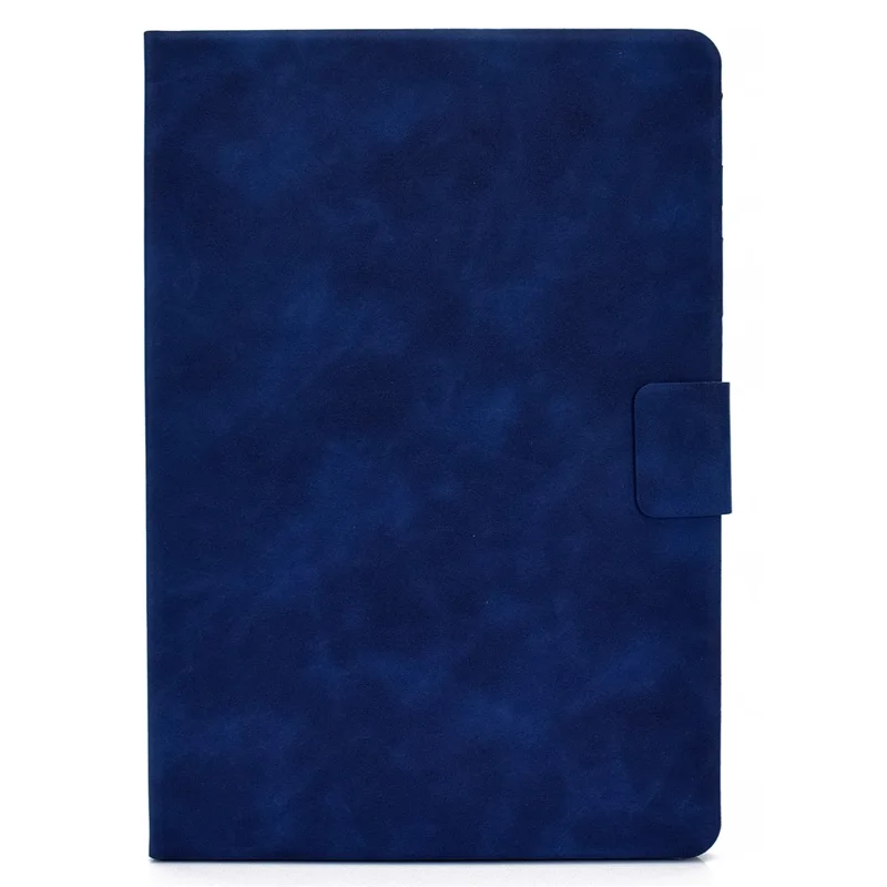 For Amazon Fire HD 8 (2022) Cowhide Texture PU Leather Tablet Case Card Holder Magnetic Clasp Cover with Foldable Stand - Blue
