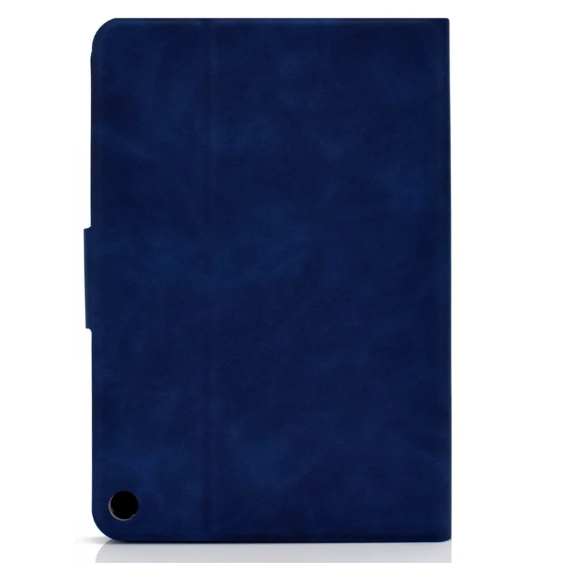 For Amazon Fire HD 8 (2022) Cowhide Texture PU Leather Tablet Case Card Holder Magnetic Clasp Cover with Foldable Stand - Blue