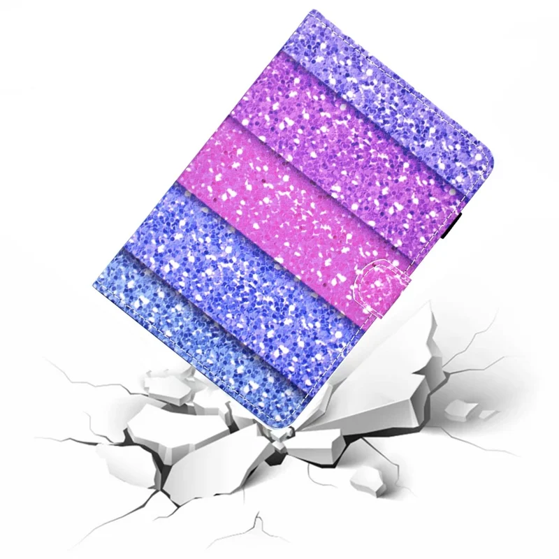 For Amazon Kindle Youth Edition 2022 Folio Flip Tablet Stand Case Stitching Line PU Leather Card Holder Protective Cover - Colorful Quicksand