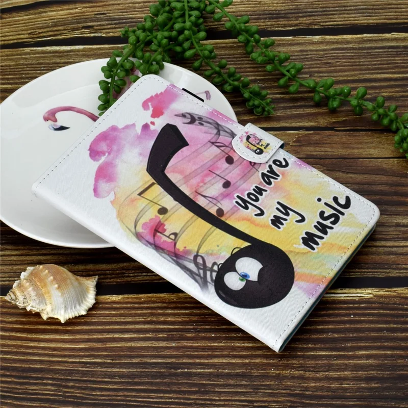 For Amazon Kindle Youth Edition 2022 Folio Flip Tablet Stand Case Stitching Line PU Leather Card Holder Protective Cover - Music Note