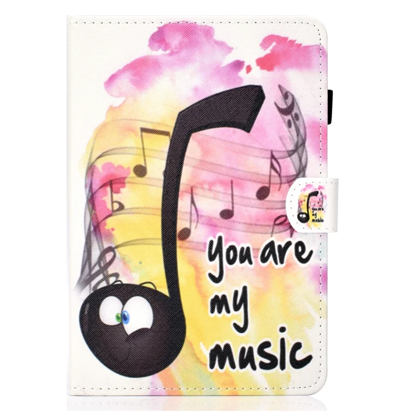 For Amazon Kindle Youth Edition 2022 Folio Flip Tablet Stand Case Stitching Line PU Leather Card Holder Protective Cover - Music Note