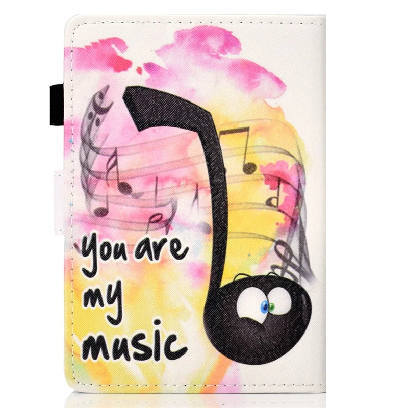 For Amazon Kindle Youth Edition 2022 Folio Flip Tablet Stand Case Stitching Line PU Leather Card Holder Protective Cover - Music Note
