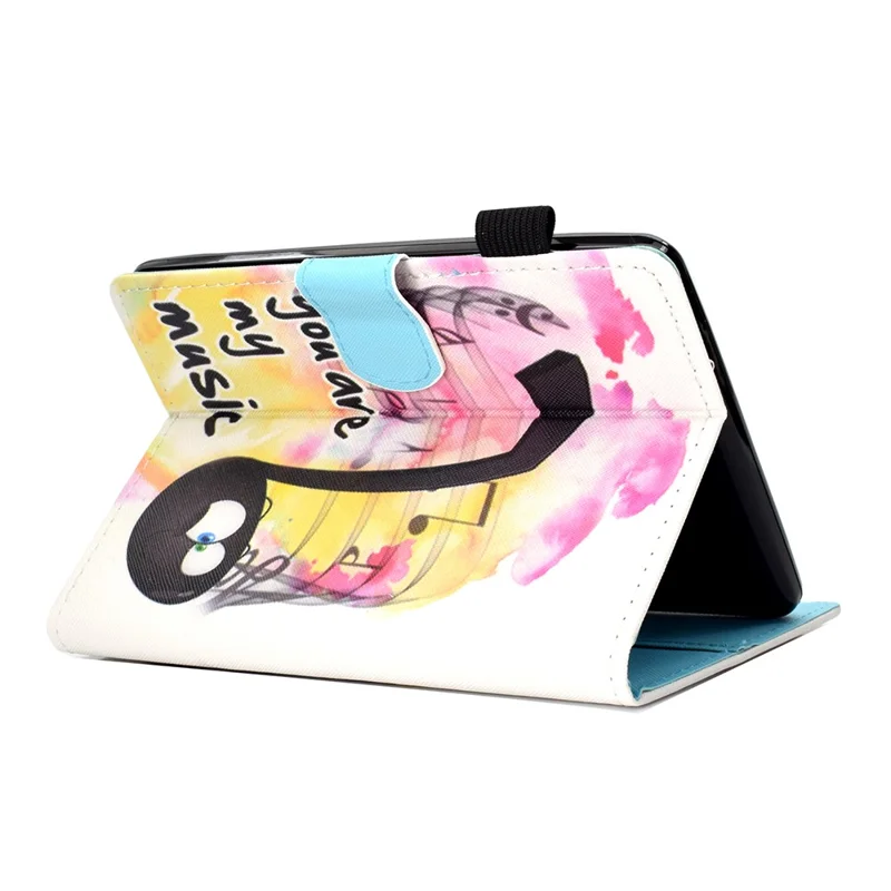For Amazon Kindle Youth Edition 2022 Folio Flip Tablet Stand Case Stitching Line PU Leather Card Holder Protective Cover - Music Note