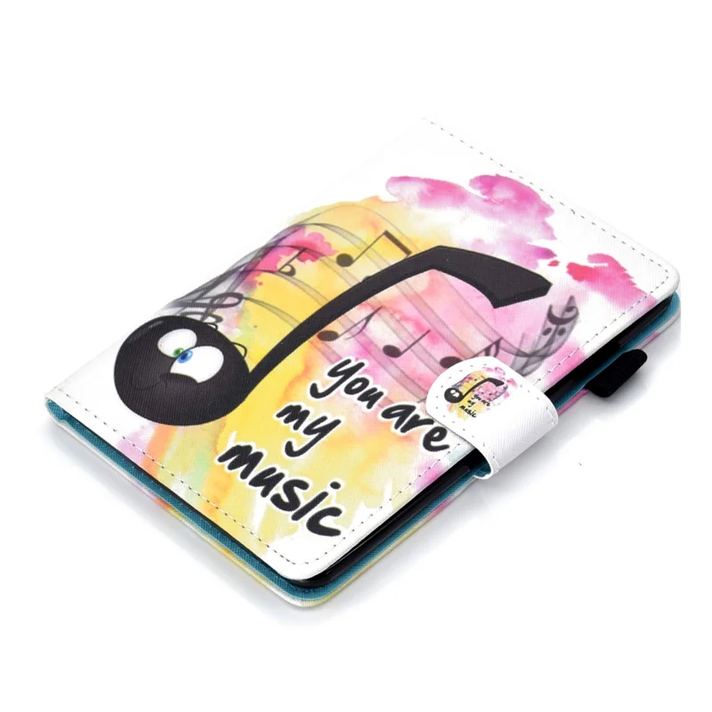 For Amazon Kindle Youth Edition 2022 Folio Flip Tablet Stand Case Stitching Line PU Leather Card Holder Protective Cover - Music Note