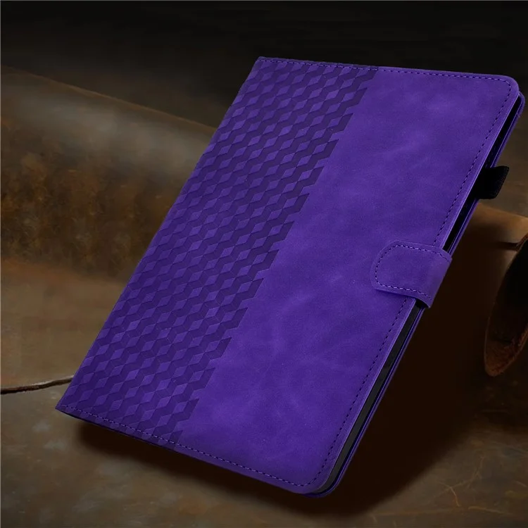 Para Amazon Kindle Youth Edition 2022 PU Leather Folding Stand Cover Pattern Imprinted Card Holder Tablet Shell with Auto Wake / Sleep - Purple