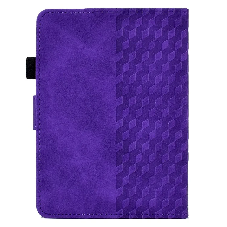 Para Amazon Kindle 11th Gen (2022) PU de Cuero Put Patrón de Tapa Del Soporte de la Cubierta Imprimida Tableta de Tableta Con Estela Automática / Dormir - Púrpura