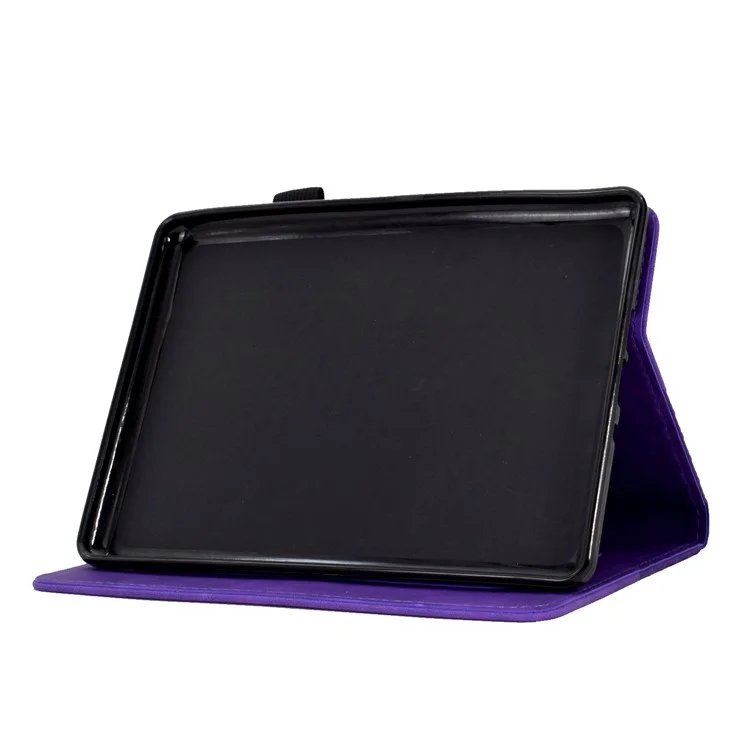 Para Amazon Kindle Youth Edition 2022 PU Leather Folding Stand Cover Pattern Imprinted Card Holder Tablet Shell with Auto Wake / Sleep - Purple