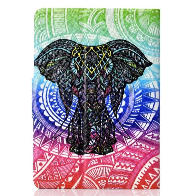 For Amazon Kindle 11th Gen (2022) Pattern Printing Flip Tablet Case PU Leather Card Holder Stand Magnetic Cover - Elephant