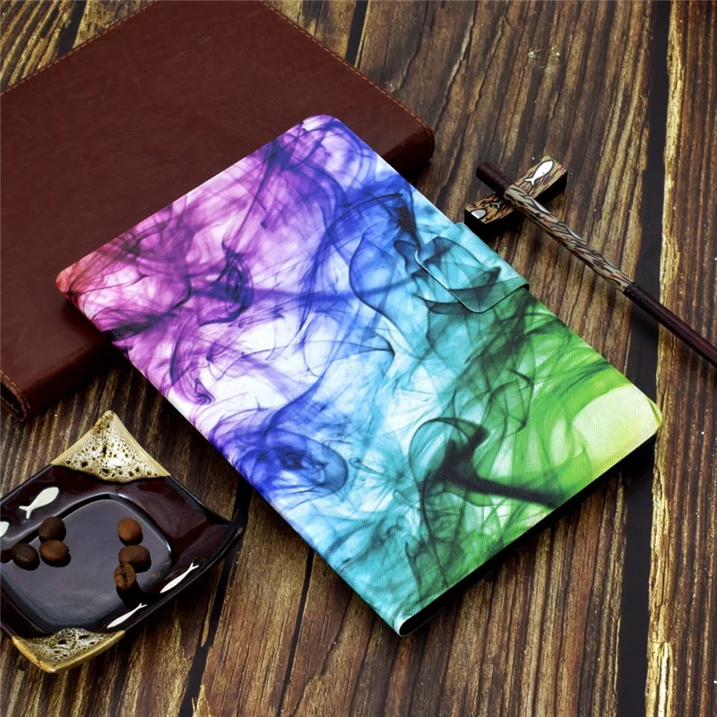 For Amazon Kindle Youth Edition 2022 Pattern Printing Flip Tablet Case PU Leather Card Holder Stand Magnetic Cover - Smoke