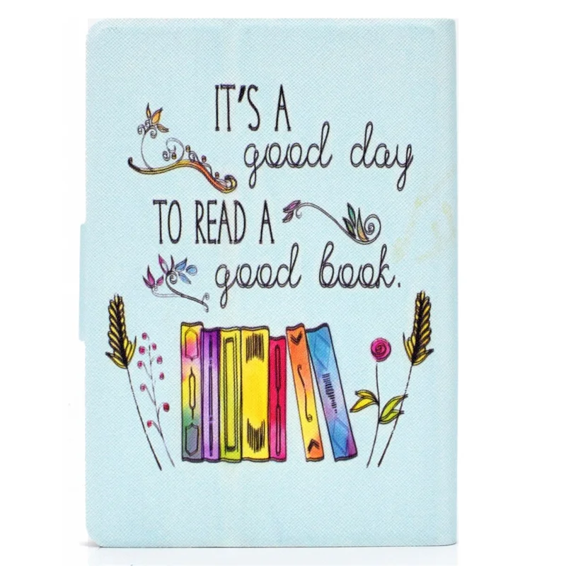 Чехол-книжка с цветочным принтом для Amazon Kindle Youth Edition 2022, из искусственной кожи с отделением для карт, подставка, магнитная застежка — красочные книги