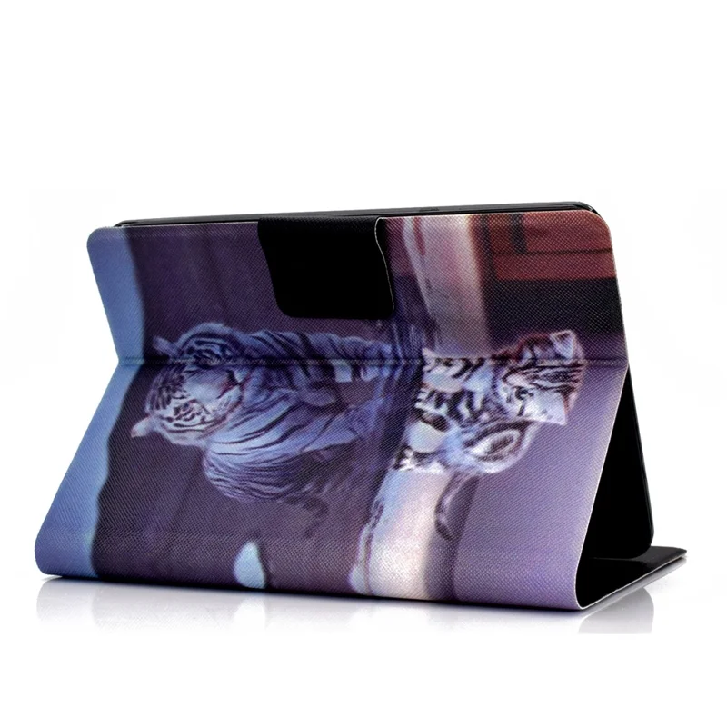 For Amazon Kindle Youth Edition 2022 Pattern Printing Flip Tablet Case PU Leather Card Holder Stand Magnetic Cover - Cat and Tiger