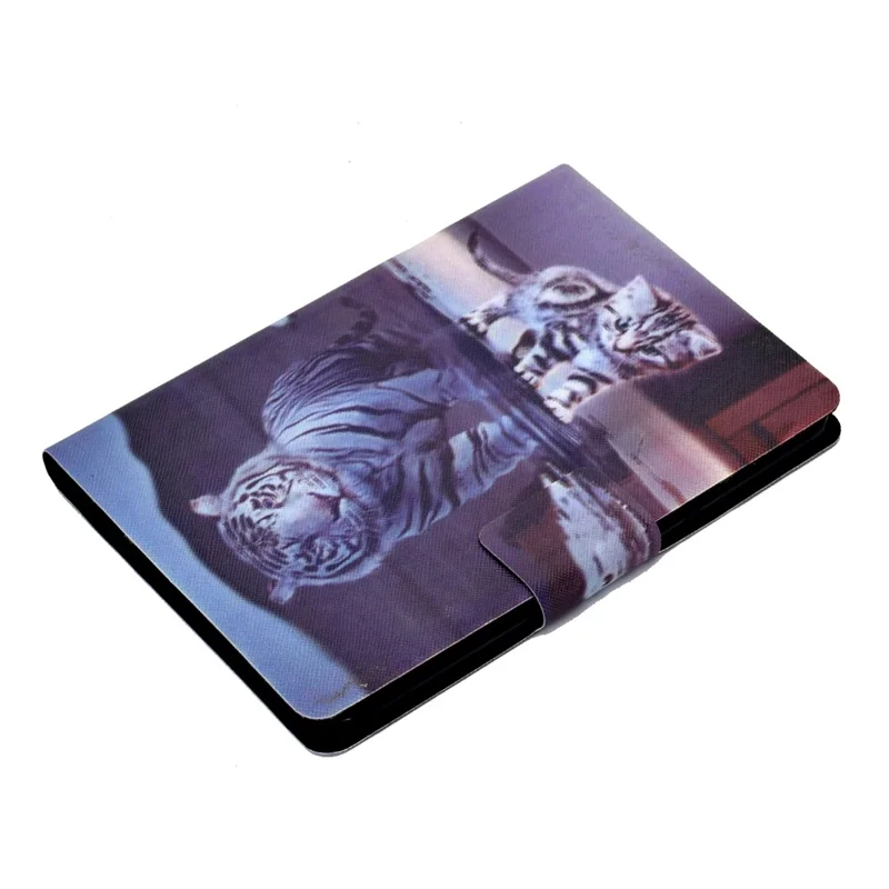 For Amazon Kindle Youth Edition 2022 Pattern Printing Flip Tablet Case PU Leather Card Holder Stand Magnetic Cover - Cat and Tiger