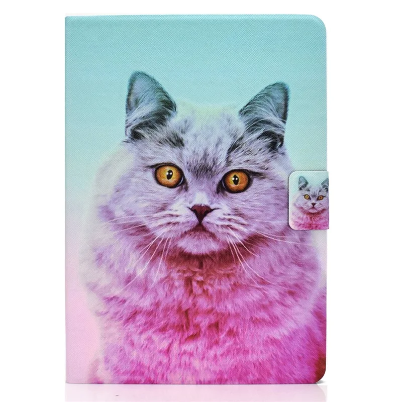For Amazon Kindle Youth Edition 2022 Pattern Printing Flip Tablet Case PU Leather Card Holder Stand Magnetic Cover - Pink Cat
