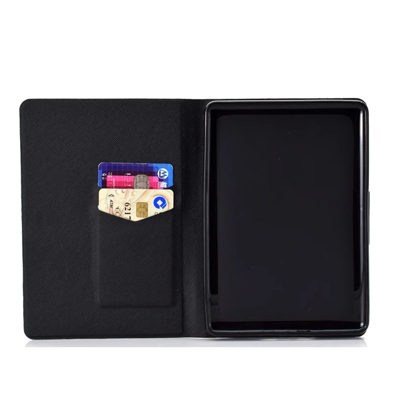 For Amazon Kindle Youth Edition 2022 Pattern Printing Flip Tablet Case PU Leather Card Holder Stand Magnetic Cover - Pink Cat