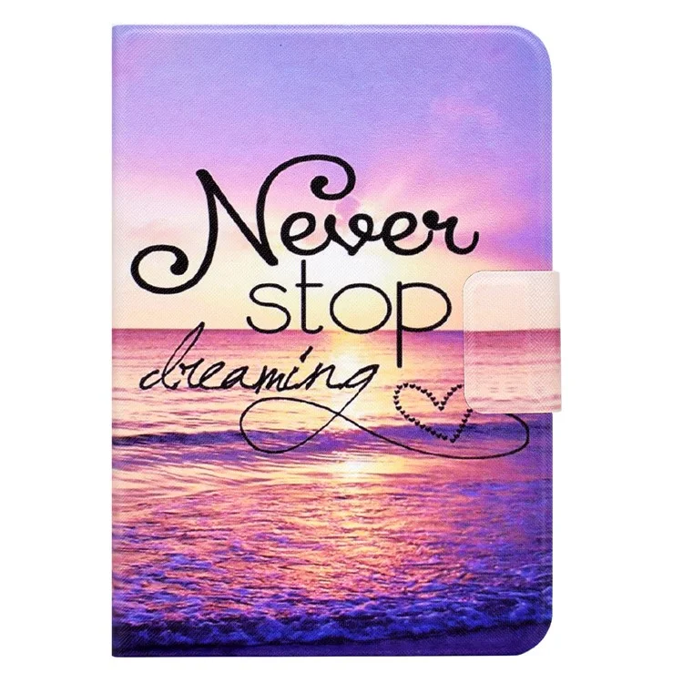 For Amazon Kindle 11th Gen (2022) Folio Flip PU Leather Cover Pattern Printing Card Holder Stand Protective Tablet Case - Seawater