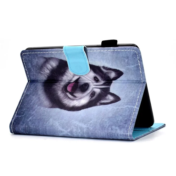 For Amazon Kindle Youth Edition 2022 Cover Stitching Line PU Leather Tablet Full Protection Case with Card Slots - Husky