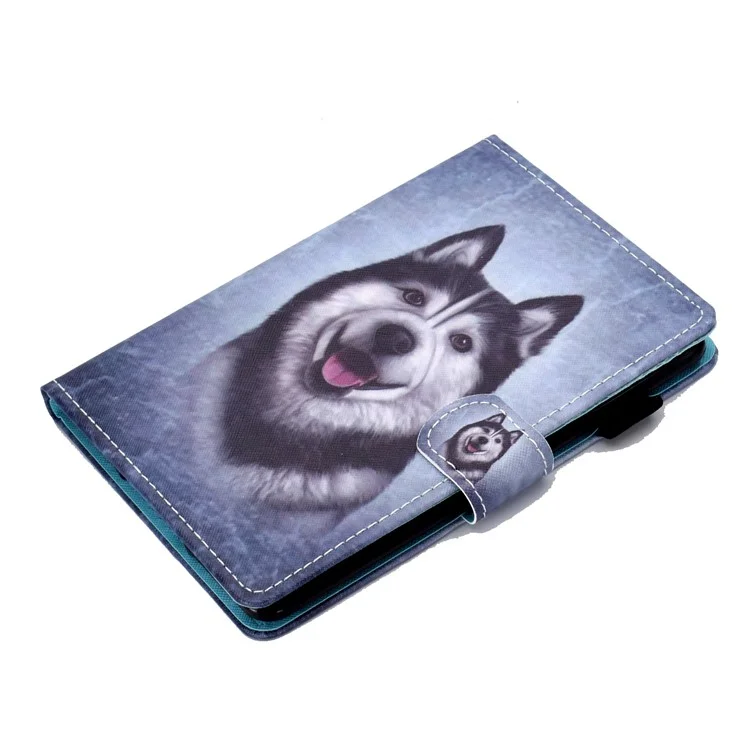 For Amazon Kindle Youth Edition 2022 Cover Stitching Line PU Leather Tablet Full Protection Case with Card Slots - Husky