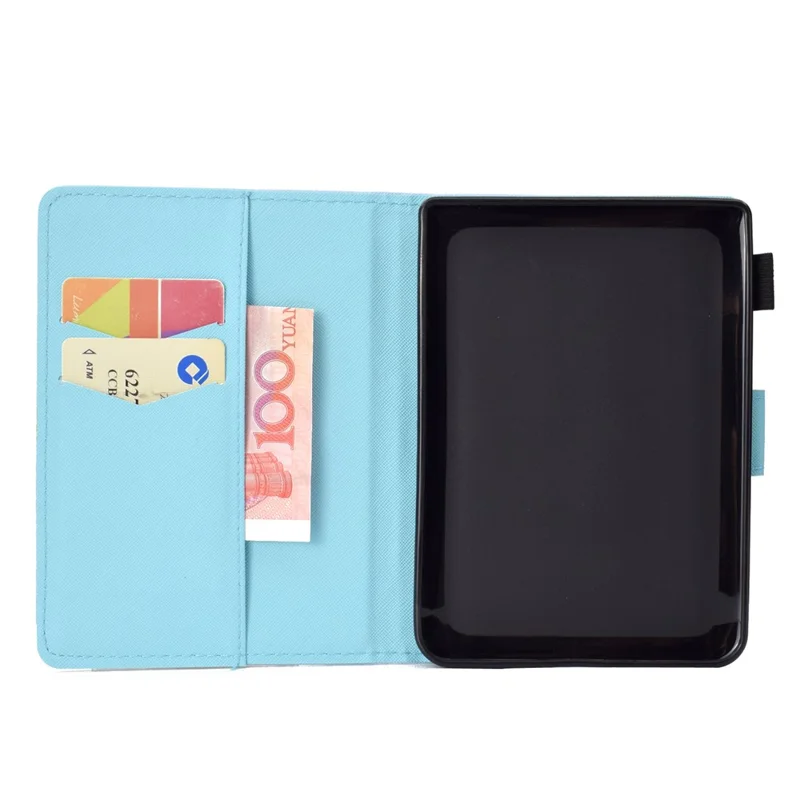 For Amazon Kindle Youth Edition 2022 Cover Stitching Line PU Leather Tablet Full Protection Case with Card Slots - Rainbow Horse