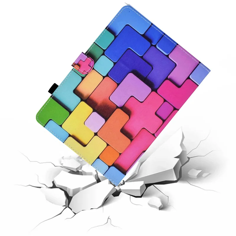 For Amazon Kindle Youth Edition 2022 Cover Stitching Line PU Leather Tablet Full Protection Case with Card Slots - Square