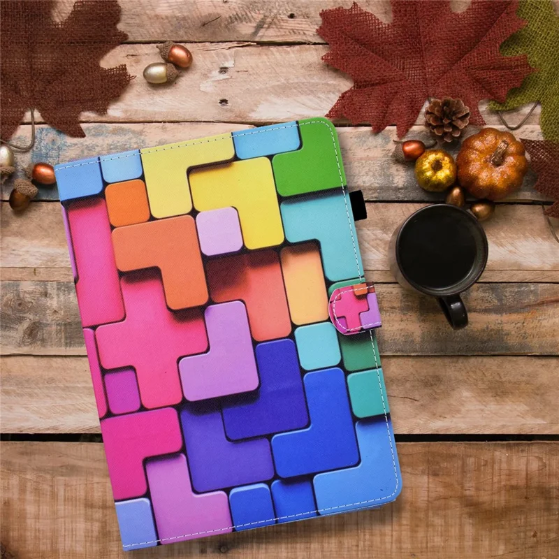 For Amazon Kindle Youth Edition 2022 Cover Stitching Line PU Leather Tablet Full Protection Case with Card Slots - Square