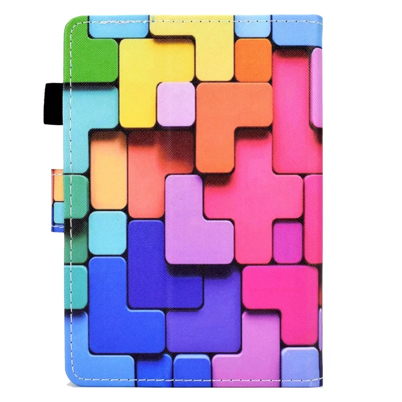 For Amazon Kindle Youth Edition 2022 Cover Stitching Line PU Leather Tablet Full Protection Case with Card Slots - Square